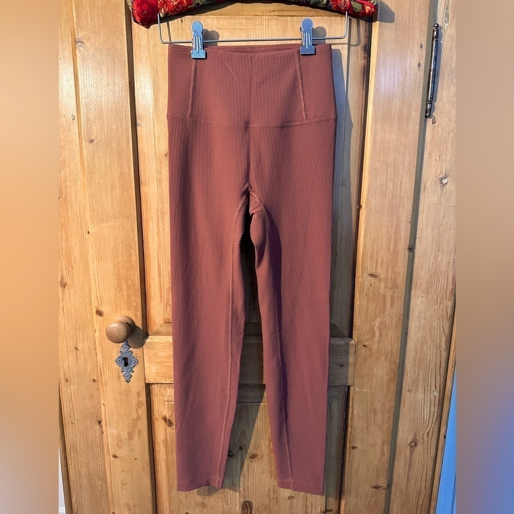 Yoga/Workout Pants RustyBrown Ribbed Size XS/Small